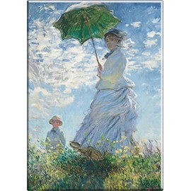 Claude Monet - Woman with a Parasol - Madame Monet and Her Son - 2.5” x 3.5” Magnet