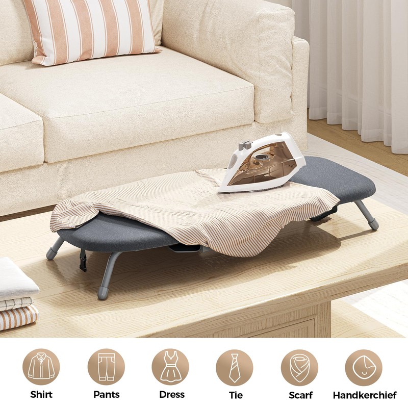 Kingboard Small Ironing Board with Iron Holder, Tabletop Iron Board