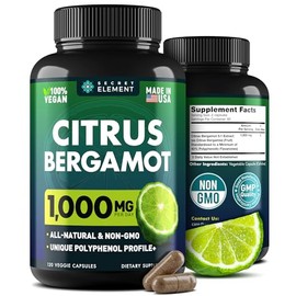 Citrus Bergamot Extract 1000mg - Organic Citrus Bergamot Supplement for Heart, Immune System Support, and Healthy Aging - Pure, Vegan Bergamot Capsules