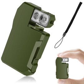 FLYSH G5 Rechargeable EDC Flashlight, Powerful RGB Flashights, 400 Lumens Portable Flat Mini Flashlights, IP68 Waterproof Multi-Mode Magnetic Small Keychain Flashlight for Camping, Emergency (Green)