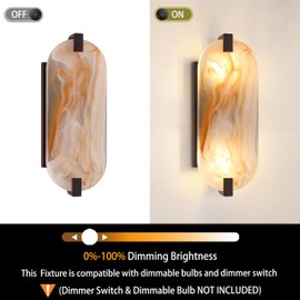 Dolaimi House 2 Pack 2 Light Oval Red Frosted Glass Bathroom Wall Sconce Modern Concise Style Wall Light Fixture,Oil Rubbed Bronze Finish for Bedroom Hallway Bedside