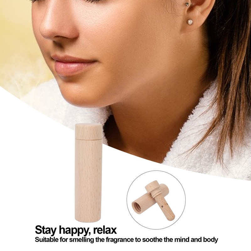 Aromatherapy Diffuser Relax Portable Car Nasal Beech Wooden Essential Oil