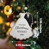 First Christmas Married Ornament 2024 Wedding Gifts for Couple, Mr