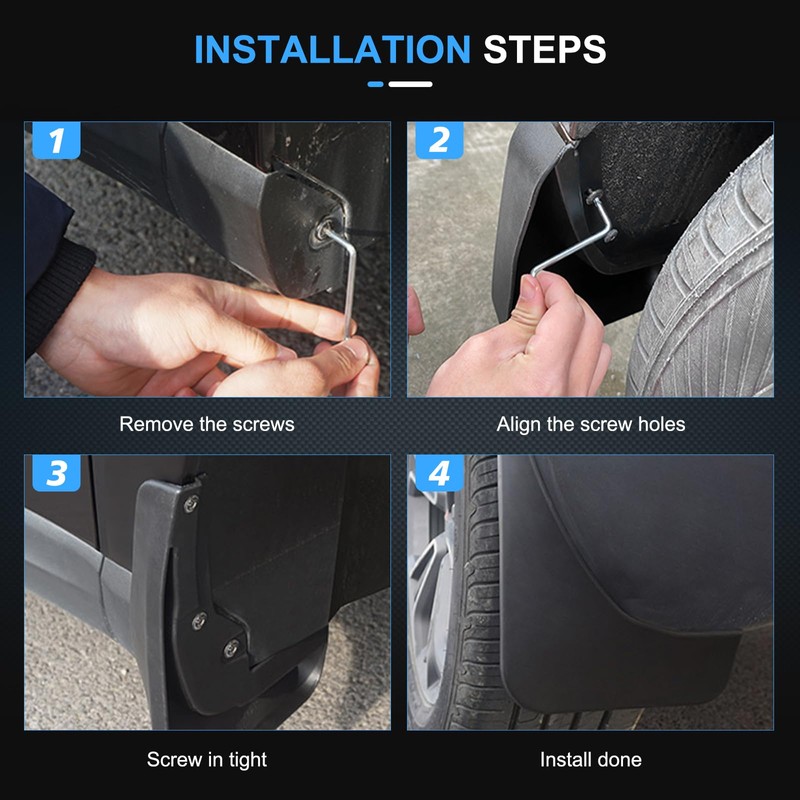 ECCPP Front & Rear 4Pcs Mud Flaps Splash Guards Fit