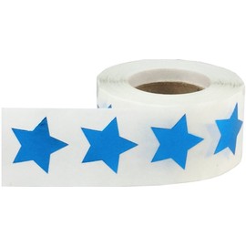 Metallic Blue Star Shape Stickers 0.75 Inch 500 Adhesive Labels
