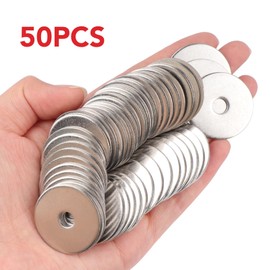 AOKOLL 50PCS Fender Washers 1/4" x 1-1/4", 304 Stainless Steel Flat Washers Universal Metal Washers (1/4" x 1-1/4" 50PCS)