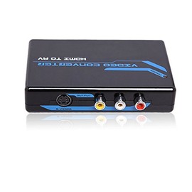 121AV HDMI To Composite RCA and S-video Converter Scaler 720 p 1080 p with Adapter