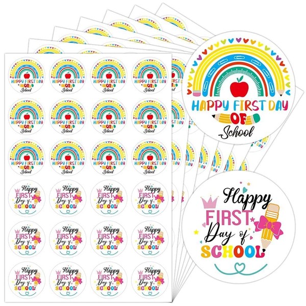 AWEELON 1008Pcs Happy First Day of School Stickers Rainbow Pencil
