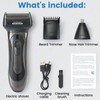 Men's Electric Foil Razor, 3-in-1 Cordless Rechargeable Shaver, Waterproof Wet