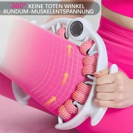 Dhnvcud Manuelles Cellulite Massagegerät, 360° Muskeltherapie Massagestab mit Abnehmbaren Rollengriffen zur Lymphdrainage zur Reduzierung von Orangenhaut, Straffung von Beinen, Po, Armen und Bauch