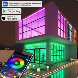 82Ft/25m LED Strip Lights，Micomlan Music Sync Color Changing RGB LED Strip Built-in Mic, Bluetooth APP Controlled LED Lights Rope Lights, 5050 RGB LED Light Strip(APP+Remote+Mic+Music )