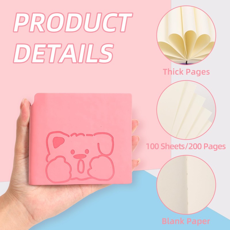 BOBO RABBIT 3 Pack Mini Blank Notebooks Pocket Size No