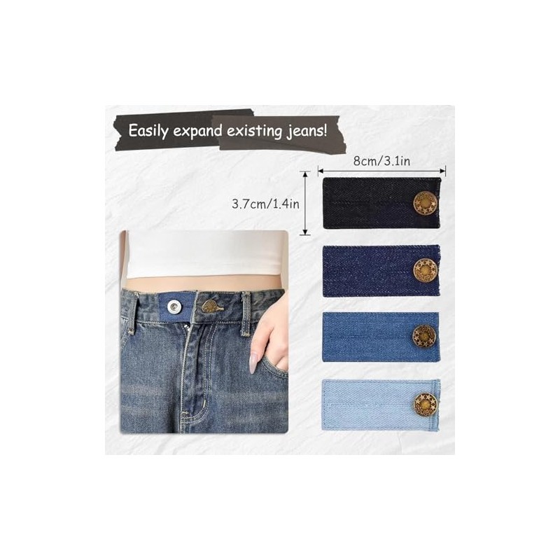 EKIND Adjustable Jeans Button Extenders Denim Waist Extender No-Sew Button
