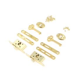 Cabinet & Furniture Locks Karcy Small Jewelry Box Lock Gold Plated Half Mortise 2.2x0.75 Gold Iron Pack of 2