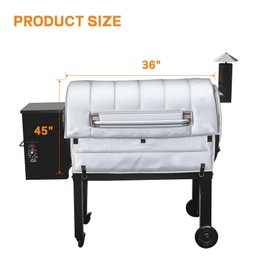 Insulation Blanket for Traeger pro 34 Series TFB65LZBC and Texas Elite 34 Series TFB88PZBO Wood Pellet Smoker Grill,BAC628 Pro 34 Insulation Blanket Grill Accessory for Winter Smoking,Silver