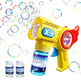 Funk Doggieシャボン玉 電動 バブルガン 8泡穴 LEDライト 長距離発射 液漏れ防止 バブルガンマシン シャボン玉 銃 製造機 子供 外遊び おもちゃ 女の子 男の子 誕生日 プレゼント