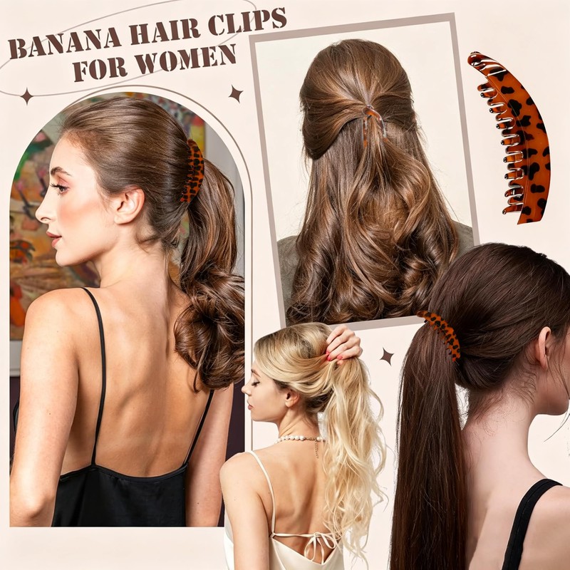 2 Pcs Banana Hair Clips for Hair,5.5 Inch Large Banana