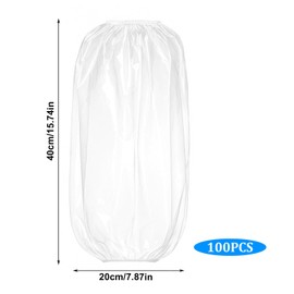 Alrhso 300Pcs Arm Cover Disposable Arm Sleeves Covers Plastic Arms Sleeves Protectors Waterproof Clear Protective Sleeve for Arms Cuff Protectors Oversleeves Covers With Elastic On Cuff