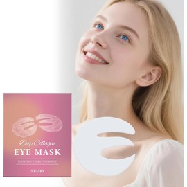 Collagen Eye Mask, 360° Fit Under Patches, Hydrating Masks, Improve Fine Lines Dark Circles Eye Bags Daily Night Use 5 Bullet Points (5pcs)