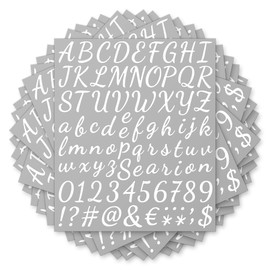 15 Sheets 1260 Pcs White Self-Adhesive Alphabet Letters Numbers Kit Numbers Sticker DIY Number Letter Decal for Christmas Gift Decals Mailbox Signs Window Address Number Grad Cap Crafts Art Making