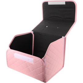 Healifty Organizador Fácil de Limpiar Plegable para Coche de Maletero Maletero de Cuero Artificial Diseño Adorable para Almacenamiento