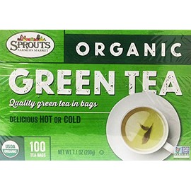 Sprouts Quality Hot or Cold Organic Tea Bags 100 (Green Tea)