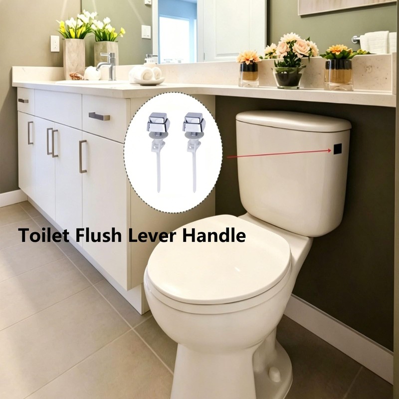 Semetall Toilet Flush Handle-Push Button Tank Handle Replacement, Side Mount