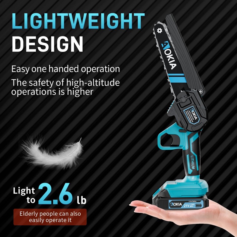 Cordless Mini Chainsaw 21V,6In Electric Chainsaw,Handheld & Portable Power Chain
