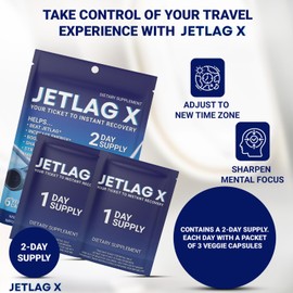 ROCK SOLID JETLAG X- Relieves Fatigue After Long Flights, Improves Focus, Energy, Mood, Strengthens Immunity. Ideal for Vacations, Business Travel