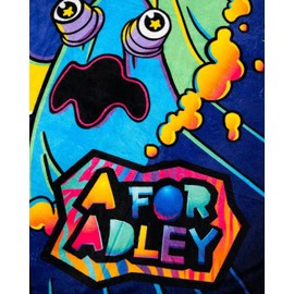 A FOR ADLEY Merch, Super Colorful and Super Big Comfy Cozy Blanket with Giant Adley Signature Logo (Rainbow Ghost)