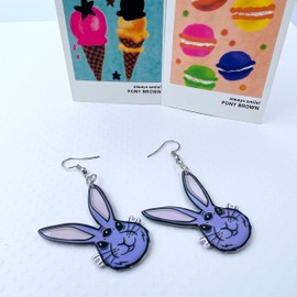 Easter Bunny Earrings for Women - Easter Earrings for Girls - Gifts for Easter - Bunny Jewelry for Women - Easter Jewelry for Women - Double Sided Bunny Earrings - Easter Gifts for Women, Acrylic, No Gemstone