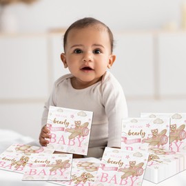 We Can Bearly Wait Decoration,40pcs Pink Teddy Bear Baby Shower Napkins Bear Theme Birthday Napkins Decoration for Girl Baby Shower Gender Reveal Party