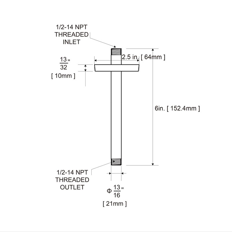 OFFO Shower Arm with Flange Ceiling Mount Replacement Rain Shower