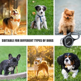 DOKI Retractable Dog Lead, 5m/16FT Reflective Strong Nylon Tape Ribbon Leash, One-Button Brake&Lock Extendable Dog Lead for Small Medium Dogs (Grey)