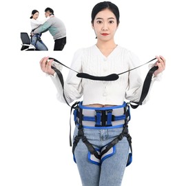 Gait Belt with Shoulder Strap and 10 Handles, Transfer and Mobility Aid Belt for Seniors, Disabled, and Injured - Assist with Standing, Walking, and Lifting Ideal for Home Care and Physical Therapy (L)