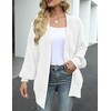 MEROKEETY Women's Fall Open Front Long Lantern Sleeve Cardigan Oversized