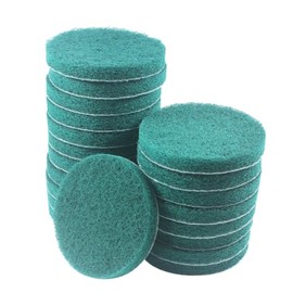 JUNLIXN 5 Inch 180 Grit Drill Brush Scrubber Scouring Pads, 20 Pcs Hook & Loop Power Scrubber Scouring Pad for Rotary Tools, Random Orbital Sander (Green)