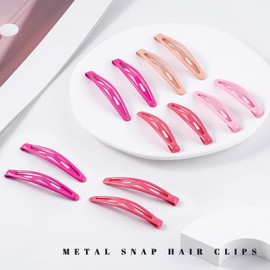 Cptots 16 PCS Snap Hair Clips Metal Hair Barrettes for Women Non Slip Barrettes for Thick and Thin Fine Hair,Gradient Red,2.36 x 0.44 Inches.