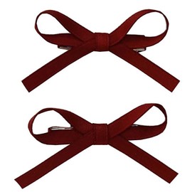 LOHGOU Ribbon Hair Clips, Small, Set of 2, Red, Children’s Barrette, Hakama, Graduation Ceremonies, Weddings, Recitals, Yukata, Outfit, Hair Accessories (Red)
