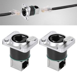 Conector de enchufes impermeables de interfaz RJ45, 2 conectores en ángulo de conectores YT-RJ45 Enchufe de aviación I Material aislante ignífugo