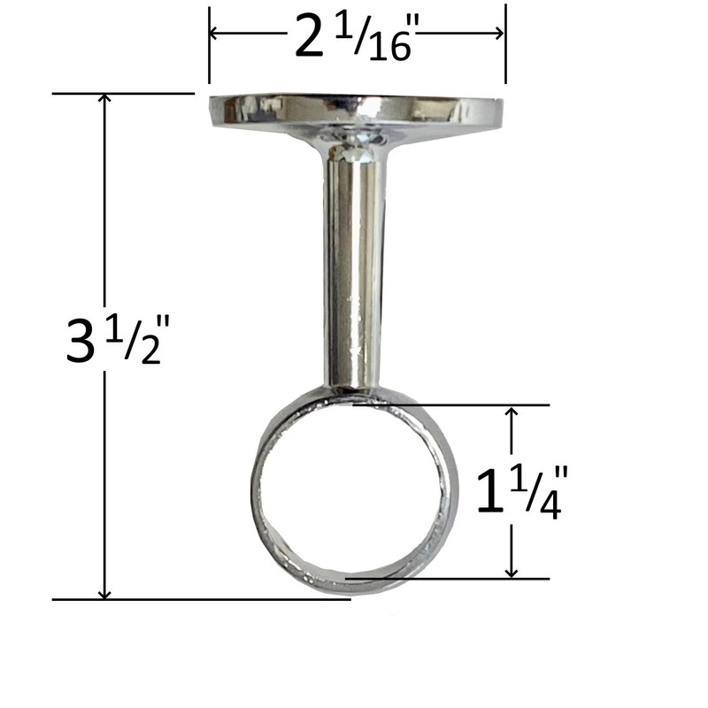 Desunia Die-Cast Mid Hanger for Chrome Round Closet Rod |