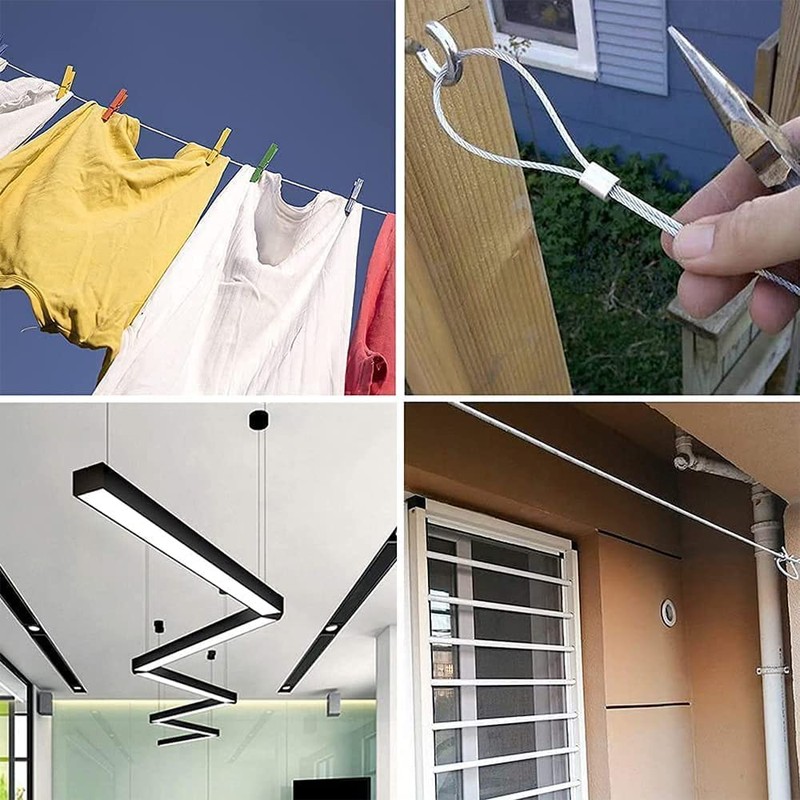 DFsucces Set of 2, Drop Prevention Wire, Sling with Hooks,