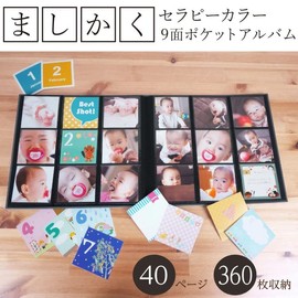 Nakabayashi (Internet Exclusive) TCPK-SQ-360-HP Therapy Color, Square, 9-Section Pocketed Album, Stores 360 Square Shaped Photos / Happy Pink