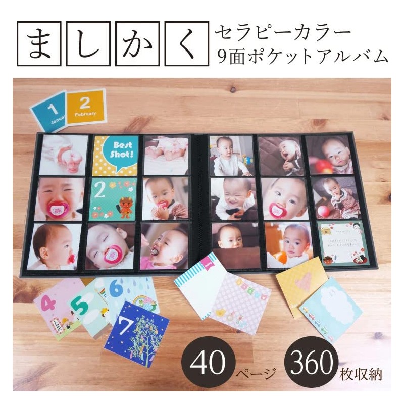 Nakabayashi (Internet Exclusive) TCPK-SQ-360-HP Therapy Color, Square, 9-Section Pocketed Album,