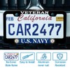 2 Pcs License Plate Frame for US Navy Veteran Black