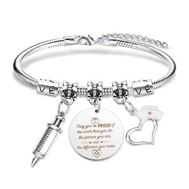 BOMEON Nurse Gifts for Women, Nursery Leaving Gifts, Nurse Gifts, Nurse Bracelet, Nursery Teacher Gifts, Nursery Teacher Thank You Gifts, Gifts for Nurses, Student Nurse Gifts, Funny Nurse Gifts