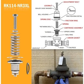 RK114-NR3XL Pressure Reducing Valve Repair Kit compatible with pressure regulator valve 1-1/4" Models NR3XL NR3