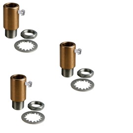 LEDSone Vintage Metal Cord Grip with 10mm Female Thread Strain Relief Screws Directly into Lampholder DIY & Light Fitting (Yellow Brass, 3 Pack)