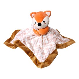 SONA G DESIGNS Baby Lovey - Fox Security Blankie Blanket with Rattle Head