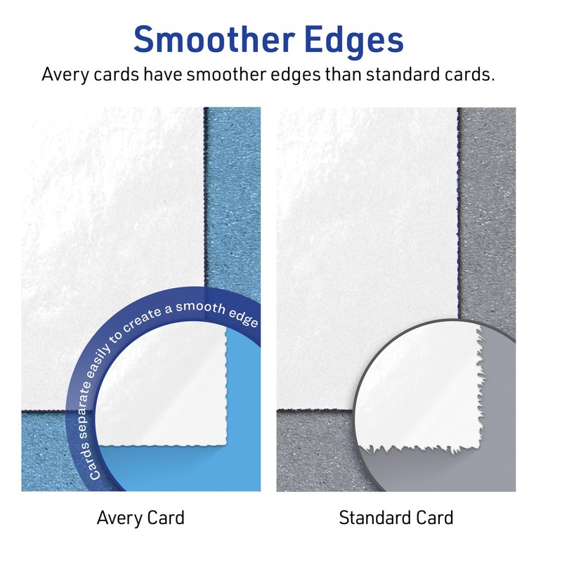 Avery Printable Rectangle Cards with Flourished Edges with Sure Feed
